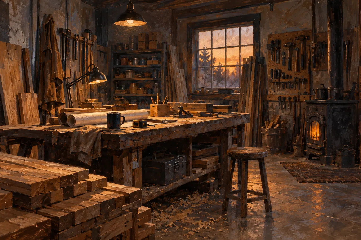 Illustration of construction businesses and their working space